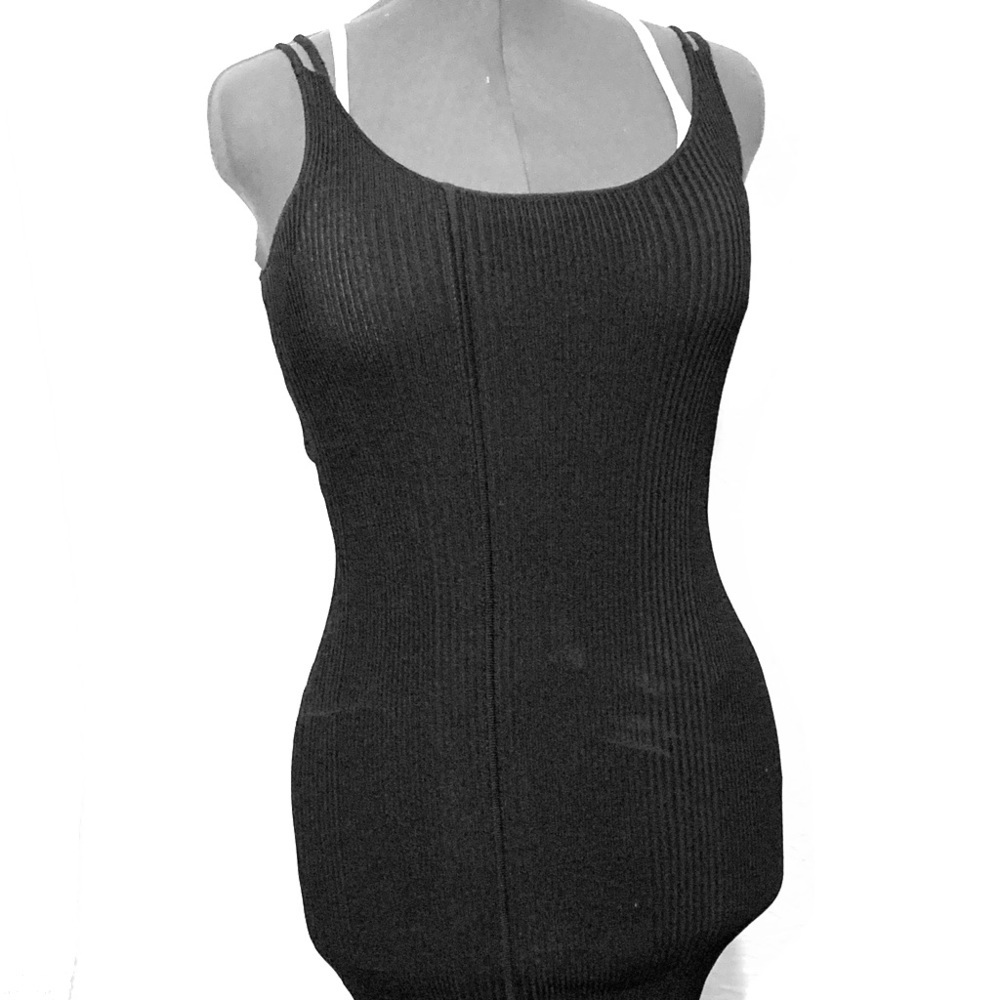 Rachel Roy ribbed bodycon midi dress with slit